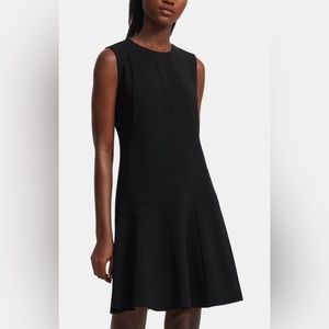Size 6 Theory Asymmetric Draped Dress, Black